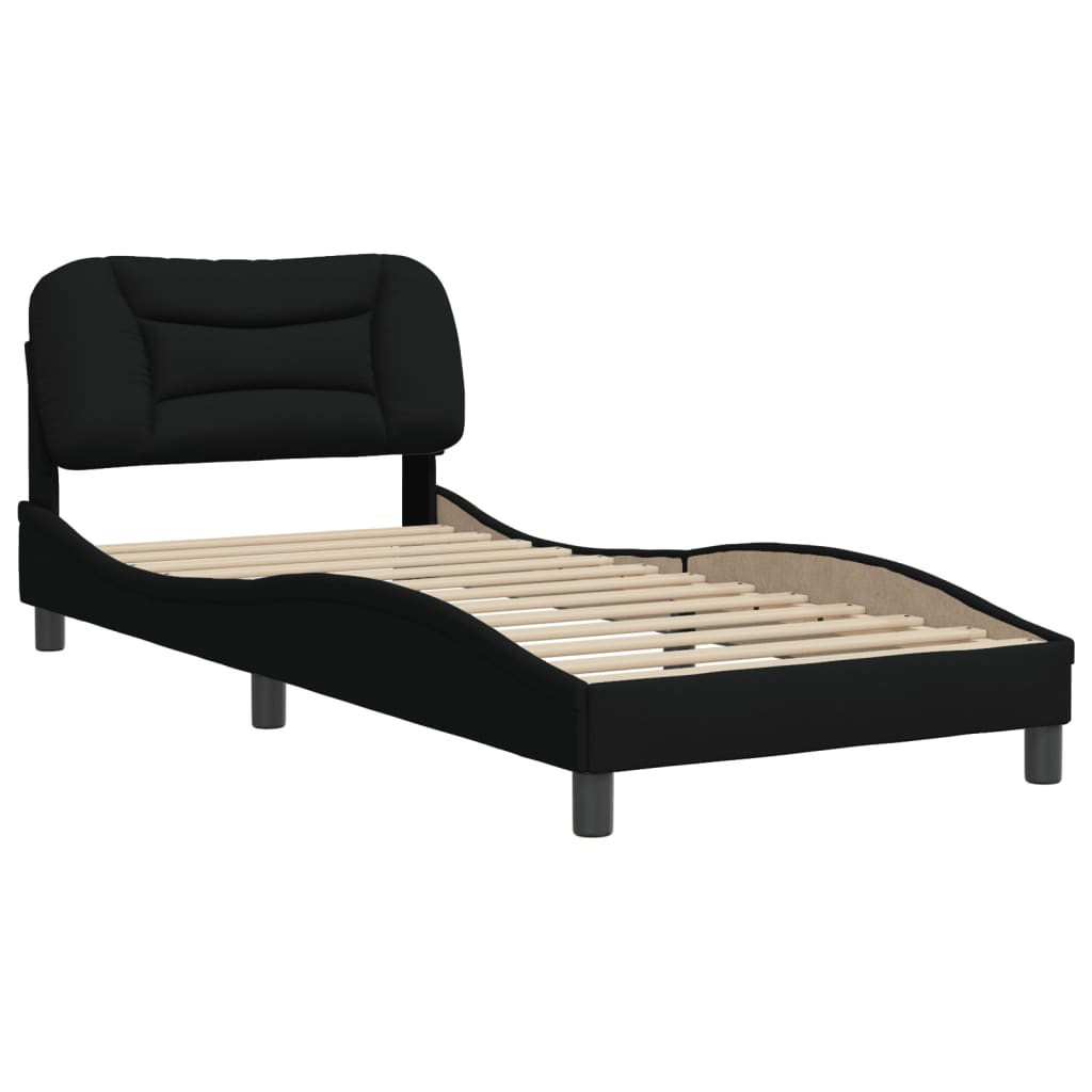 vidaXL Bedframe zonder matras 90x190 cm stof zwart afbeelding