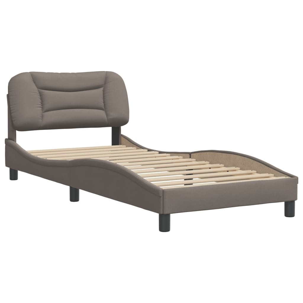 vidaXL Bedframe zonder matras 90x190 cm stof taupe afbeelding