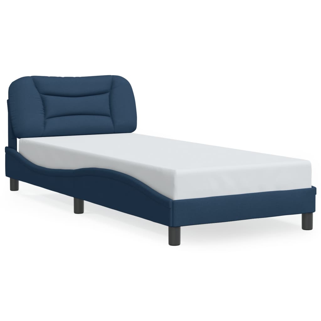 vidaXL Rám postele bez matrací modrá 90x190 cm textil