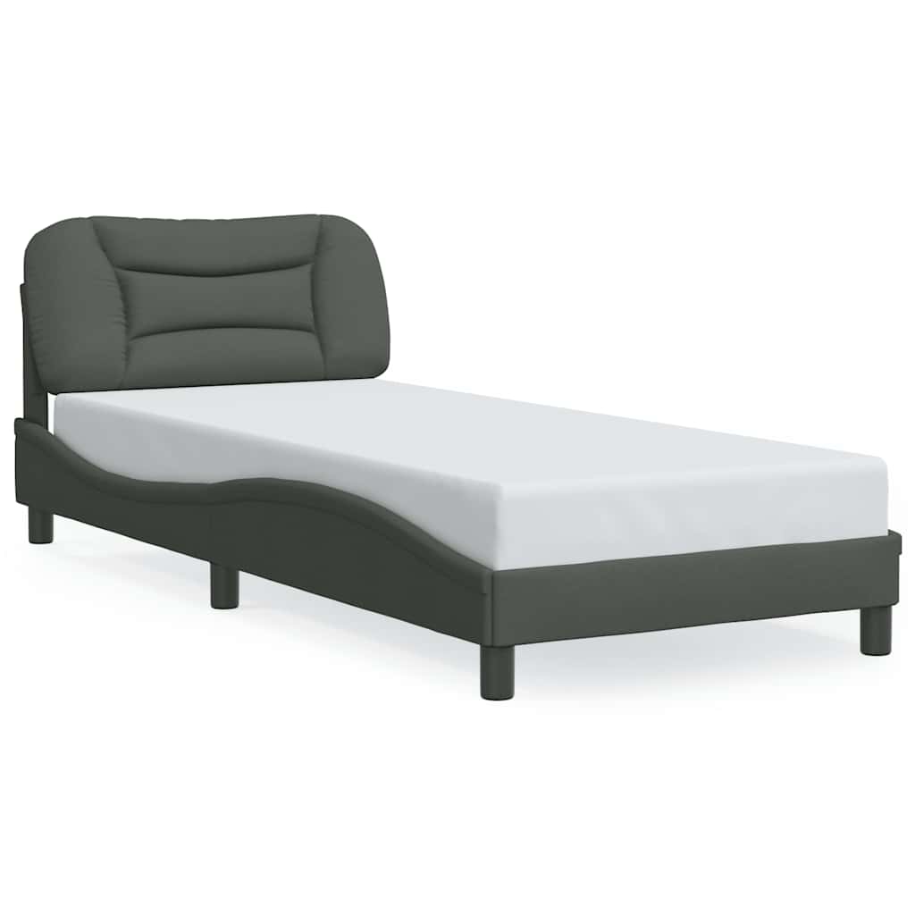 vidaXL Bedframe zonder matras "Hvar" 90x200 cm stof donkergrijs grijs, foto 3