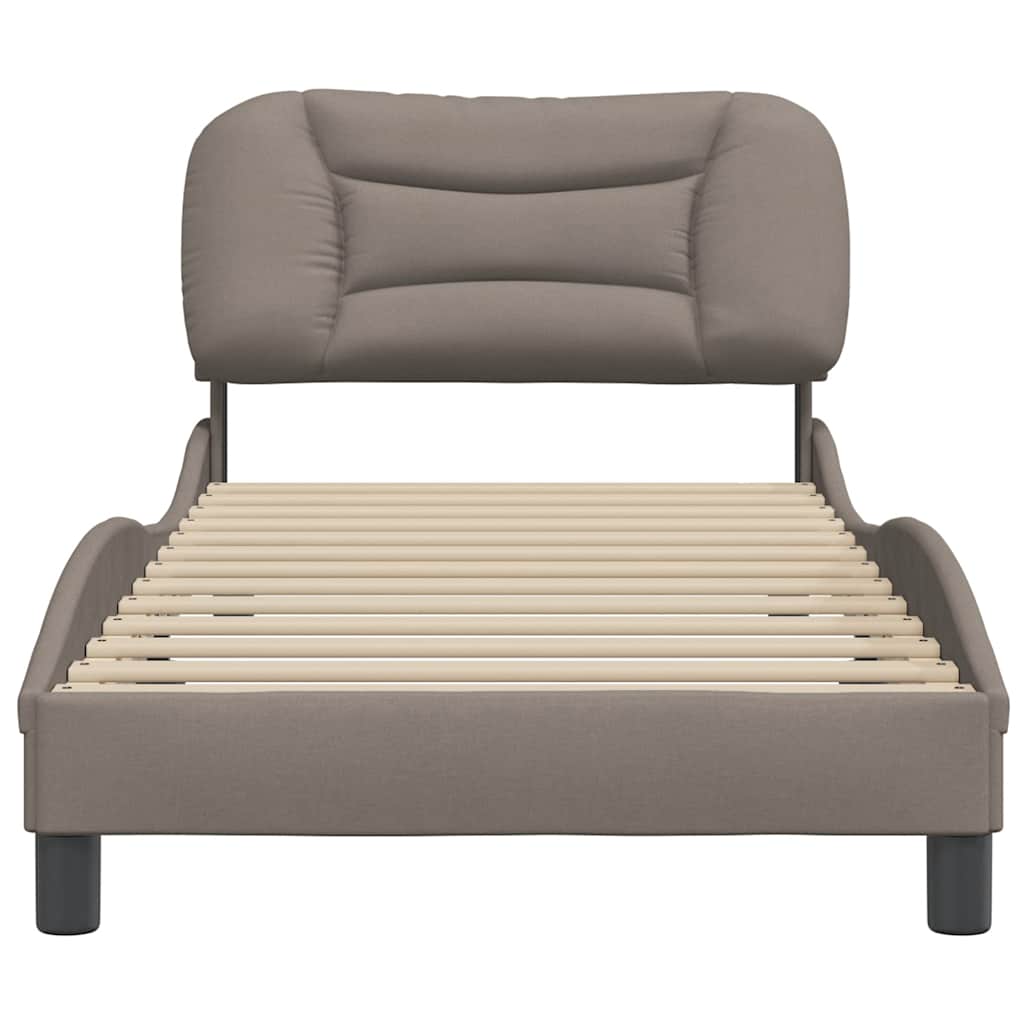vidaXL Bedframe zonder matras "Hvar" 90x200 cm stof taupe, foto 4