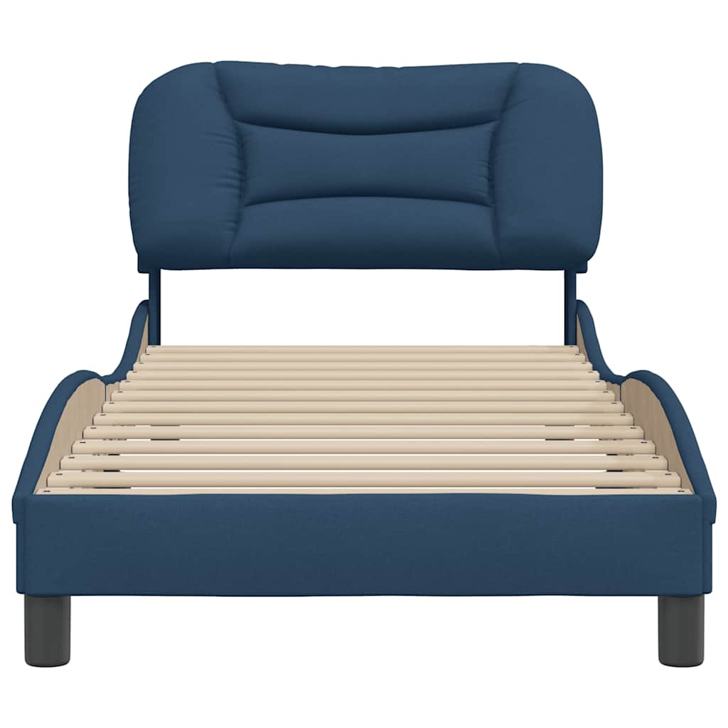 vidaXL Bedframe zonder matras "Hvar" 90x200 cm stof blauw, foto 4