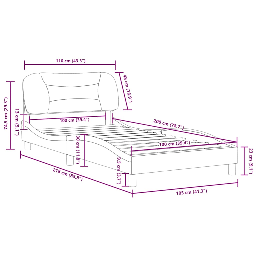 Bettgestell mit Kopfteil Bett Polsterbett Lattenrost Bettrahmen Stoff vidaXL
