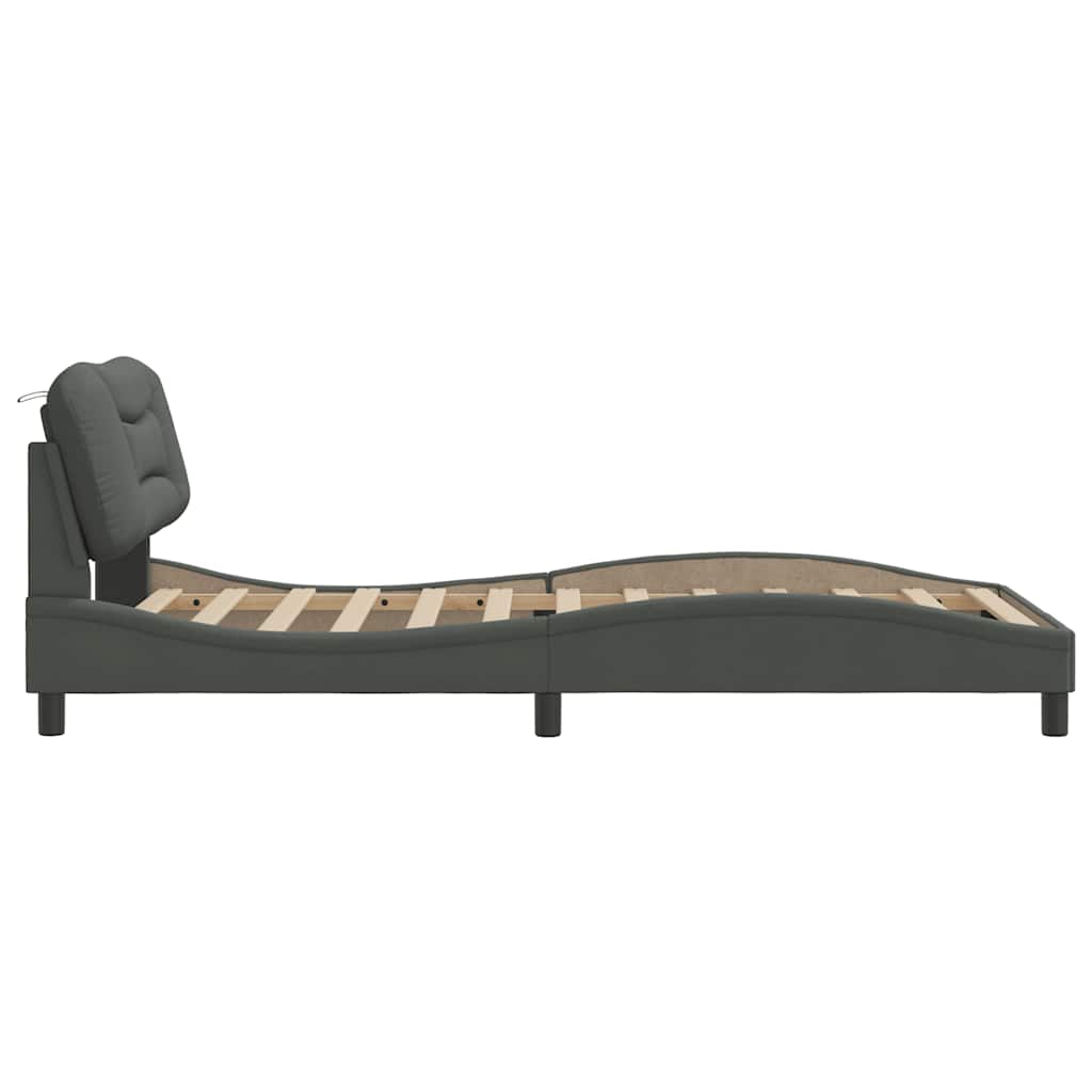 Bettgestell mit Kopfteil Bett Polsterbett Lattenrost Bettrahmen Stoff vidaXL - Produktbild 4
