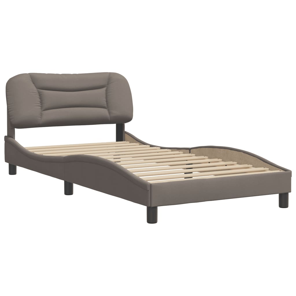 vidaXL Bedframe zonder matras 100x200 cm stof taupe afbeelding