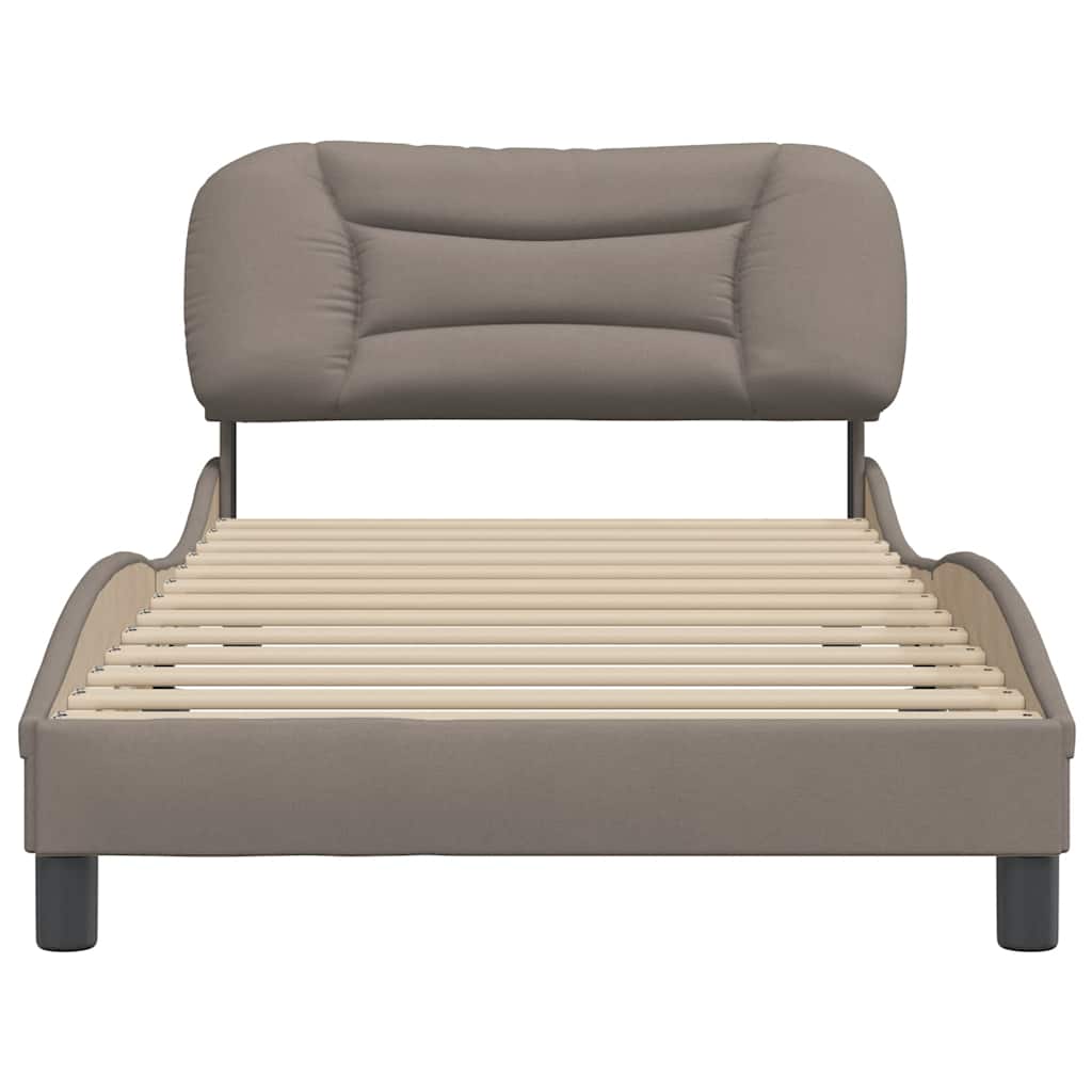vidaXL Bedframe zonder matras "Hvar" 100x200 cm stof taupe, foto 4
