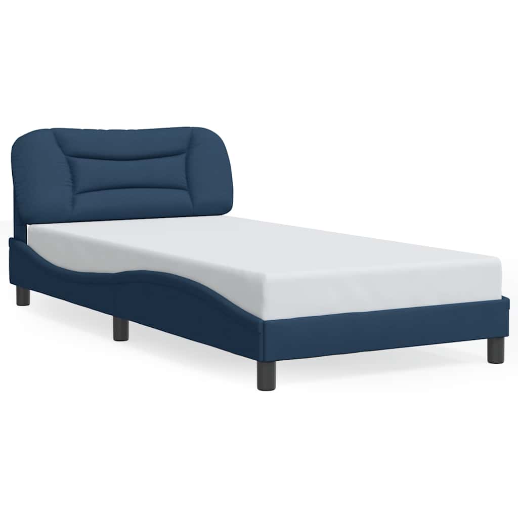 vidaXL Bedframe zonder matras "Hvar" 100x200 cm stof blauw, foto 3