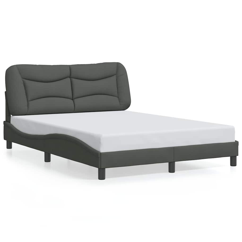 vidaXL Bedframe zonder matras "Hvar" 120x200 cm stof donkergrijs grijs, foto 3