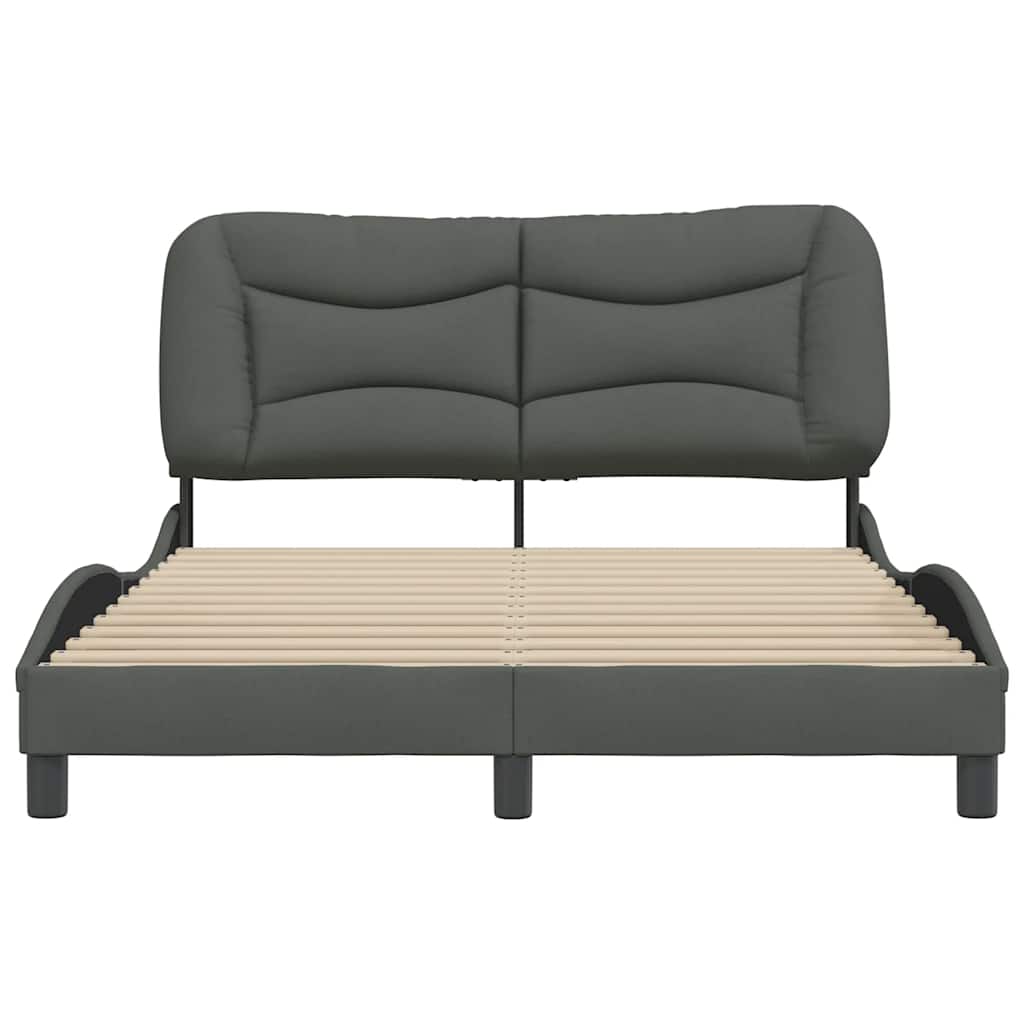 vidaXL Bedframe zonder matras "Hvar" 120x200 cm stof donkergrijs grijs, foto 4