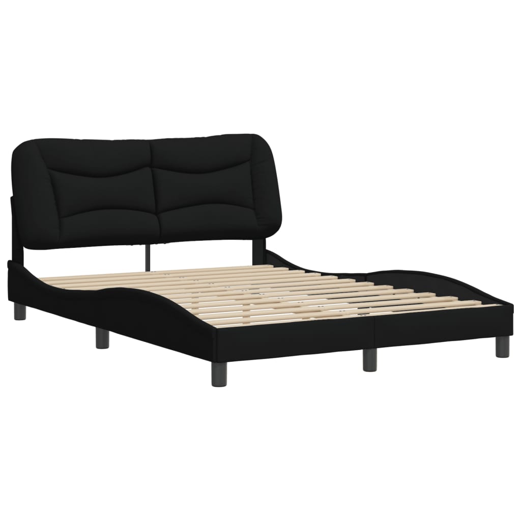 vidaXL Bedframe zonder matras 120x200 cm stof zwart afbeelding