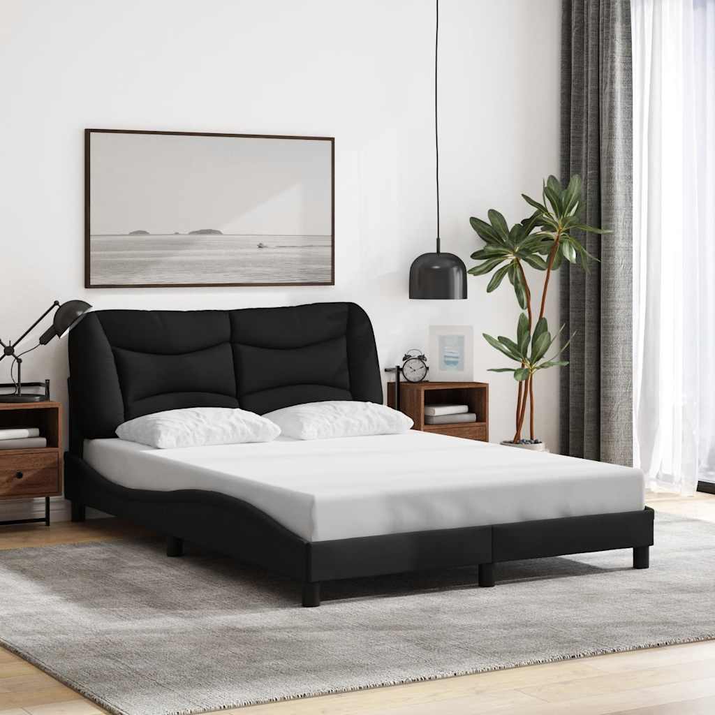 vidaXL sengeramme uden madras Hvar Sort 120x200 cm Stof