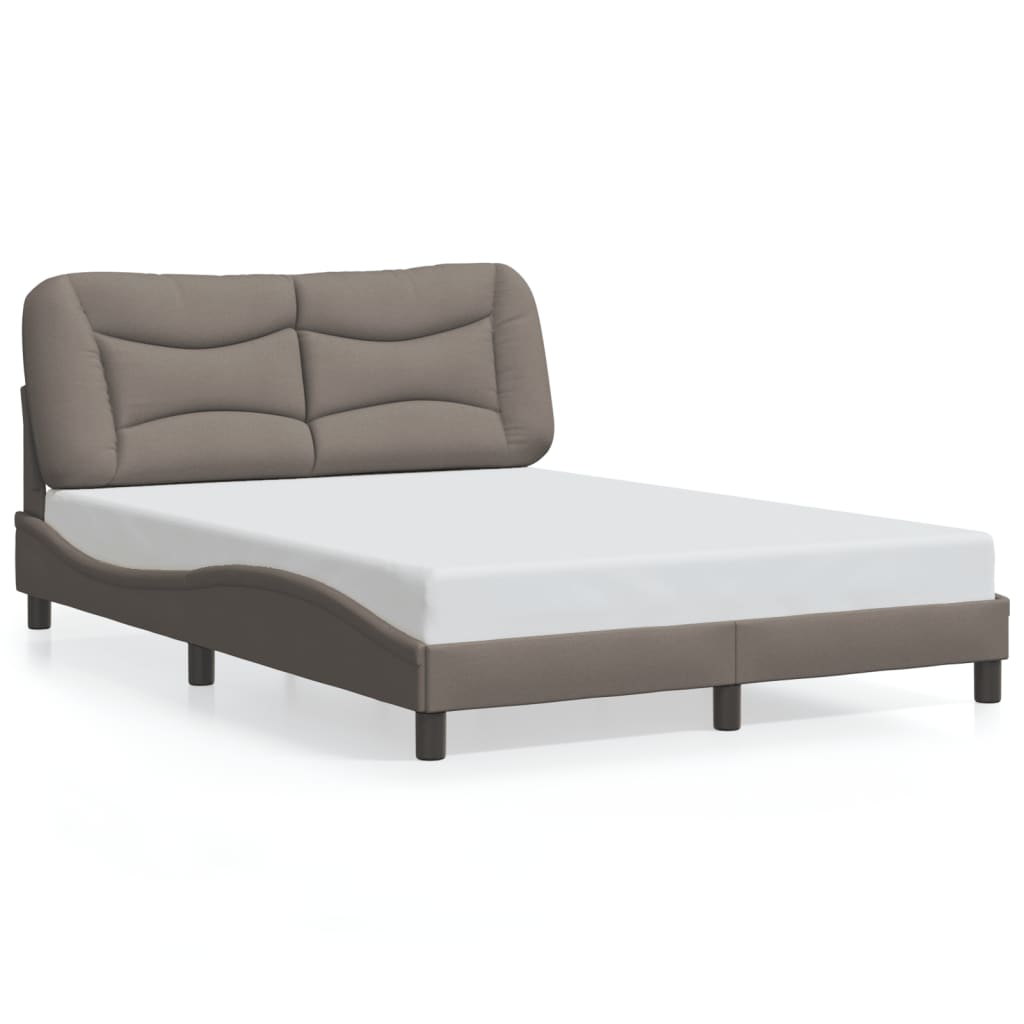 vidaXL Rám postele bez matrace taupe 120 x 200 cm textil