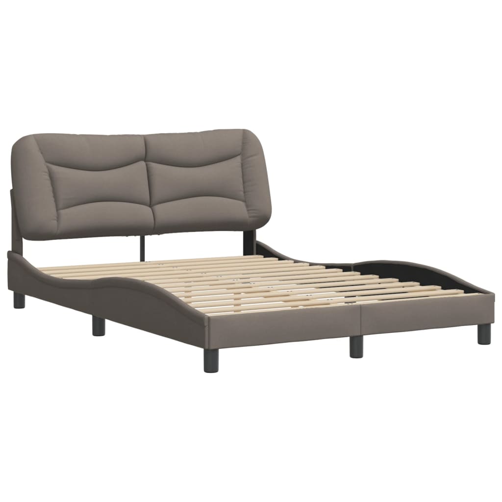 vidaXL Bedframe zonder matras 120x200 cm stof taupe afbeelding
