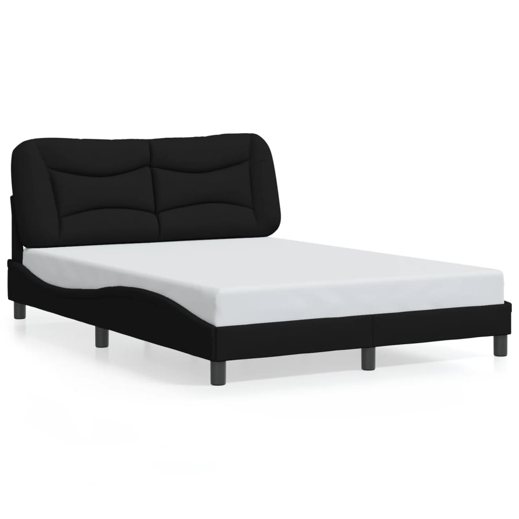 vidaXL Rám postele bez matrace černý 140 x 190 cm textil
