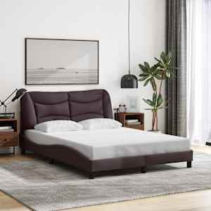 Posteljni okvir brez vzmetnice Hvar temno rjav 140x190 cm blago