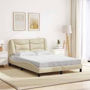 Posteljni okvir brez vzmetnice Hvar krem 140x190 cm blago