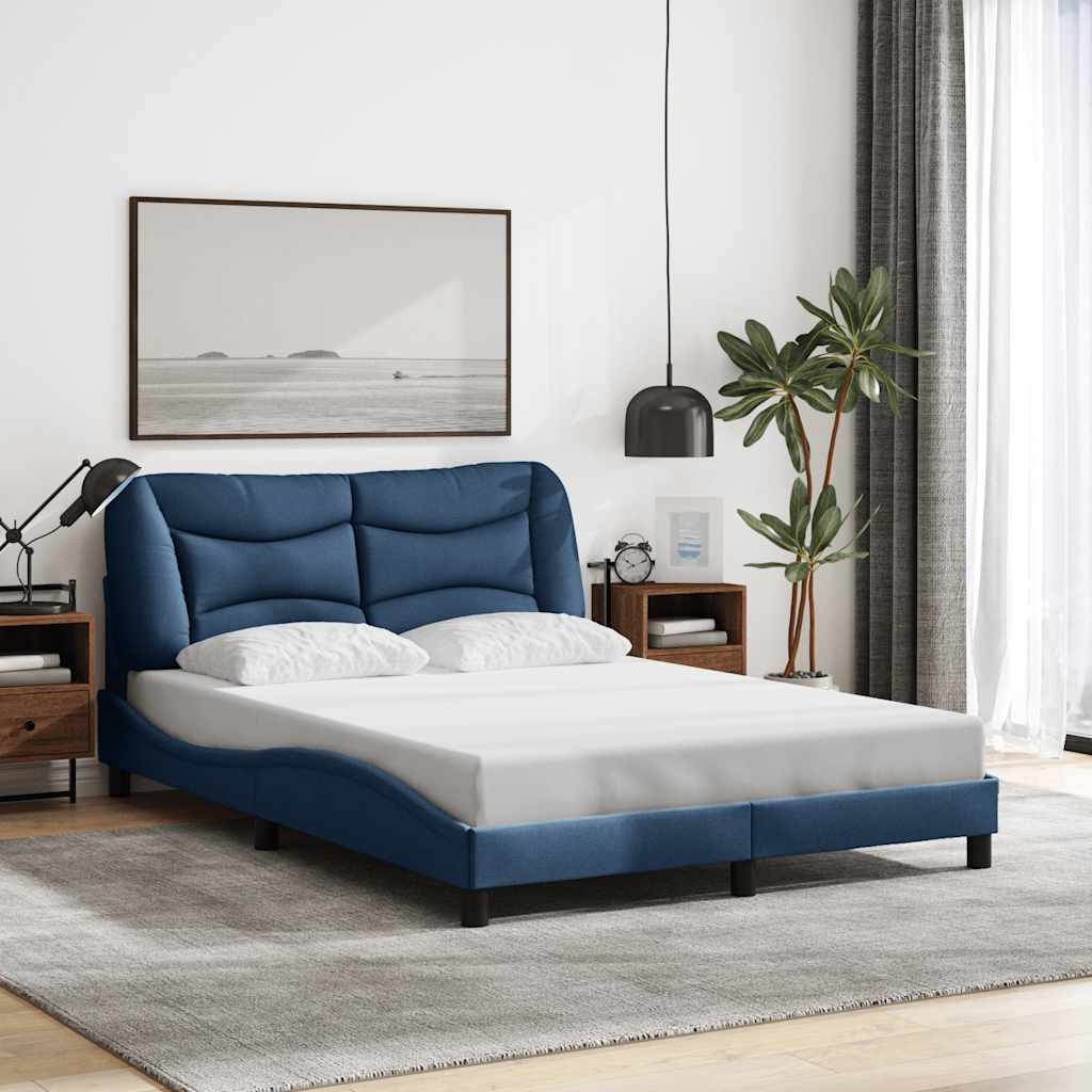 vidaXL sengeramme uden madras Hvar 140x190 cm stof blå