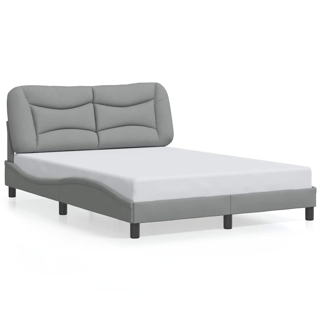 vidaXL Bedframe zonder matras "Hvar" stof lichtgrijs 140x200 cm grijs, foto 3