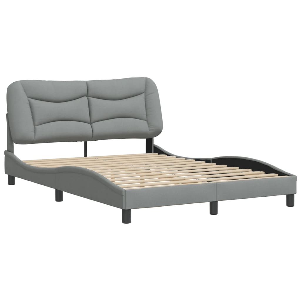 vidaXL Bedframe zonder matras stof lichtgrijs 140x200 cm afbeelding