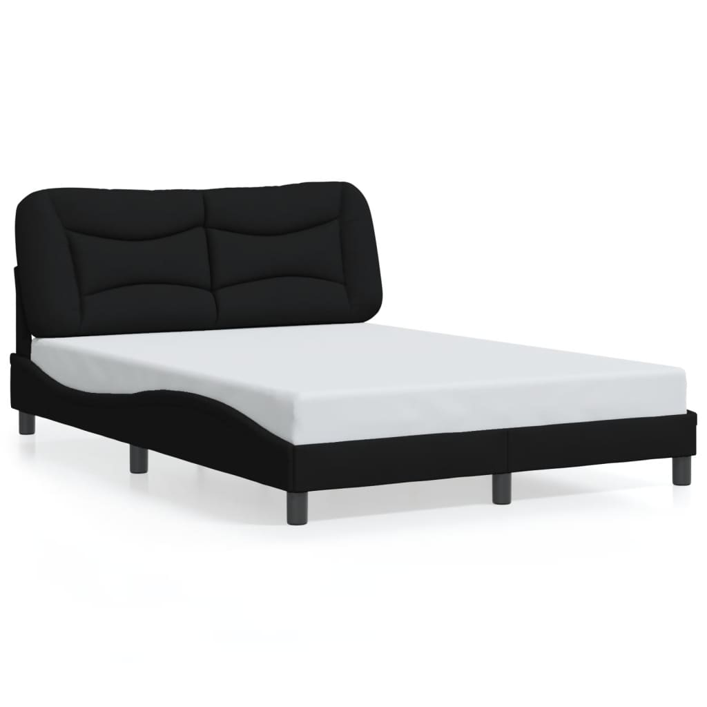 vidaXL Bettgestell ohne Matratze "Hvar" Schwarz 140x200 cm Stoff