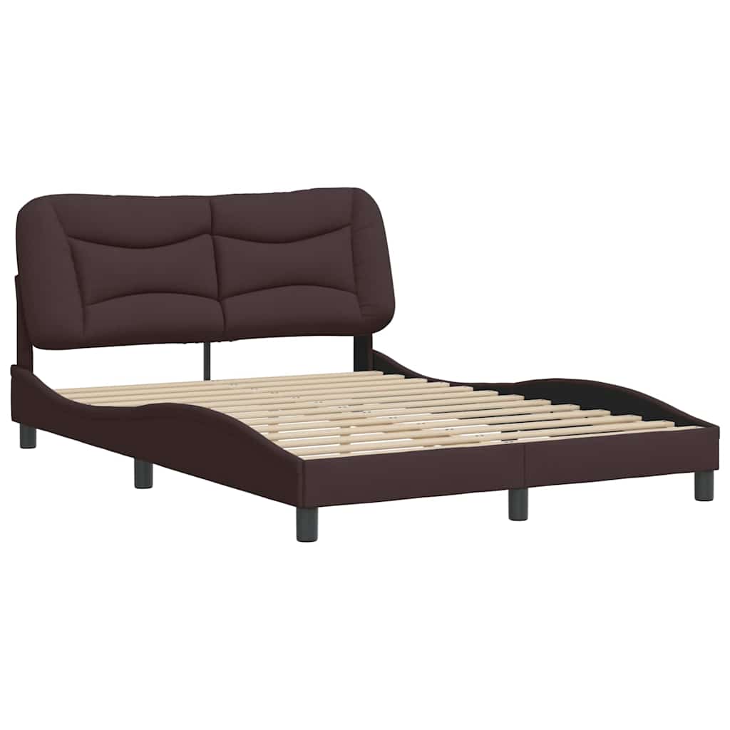 vidaXL Bedframe zonder matras "Hvar" stof donkerbruin 140x200 cm bruin, foto 2