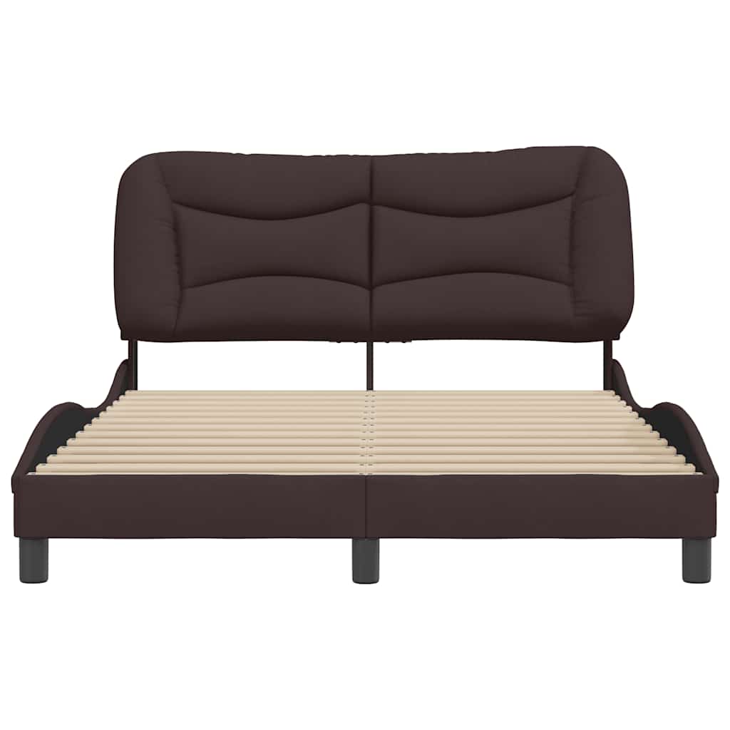 vidaXL Bedframe zonder matras "Hvar" stof donkerbruin 140x200 cm bruin, foto 4