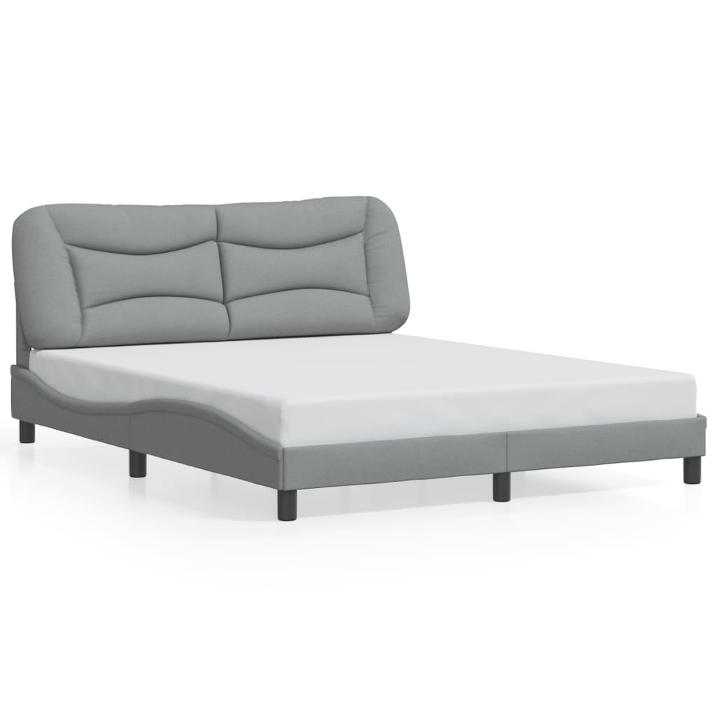 vidaXL Rám postele bez matrace světle šedý 160 x 200 cm textil