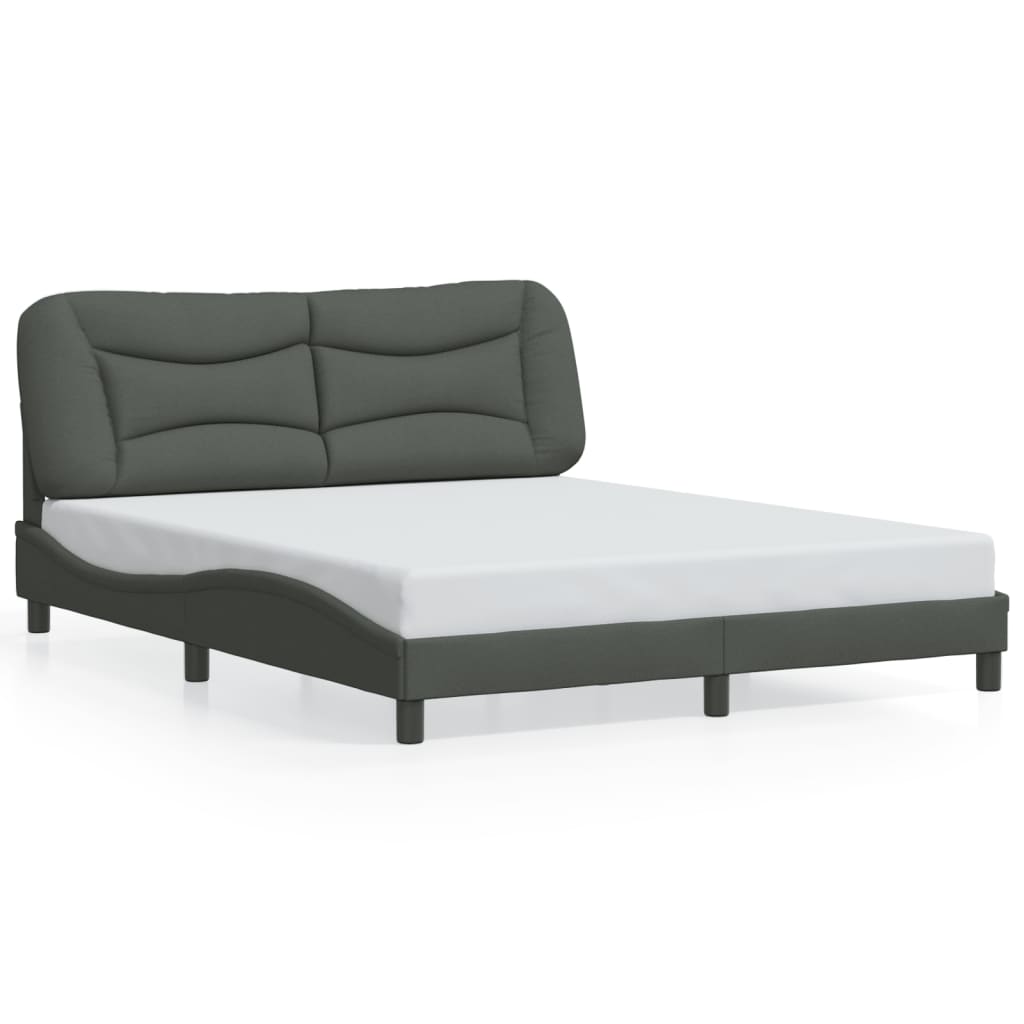 vidaXL Rám postele bez matrace tmavě šedý 160 x 200 cm textil
