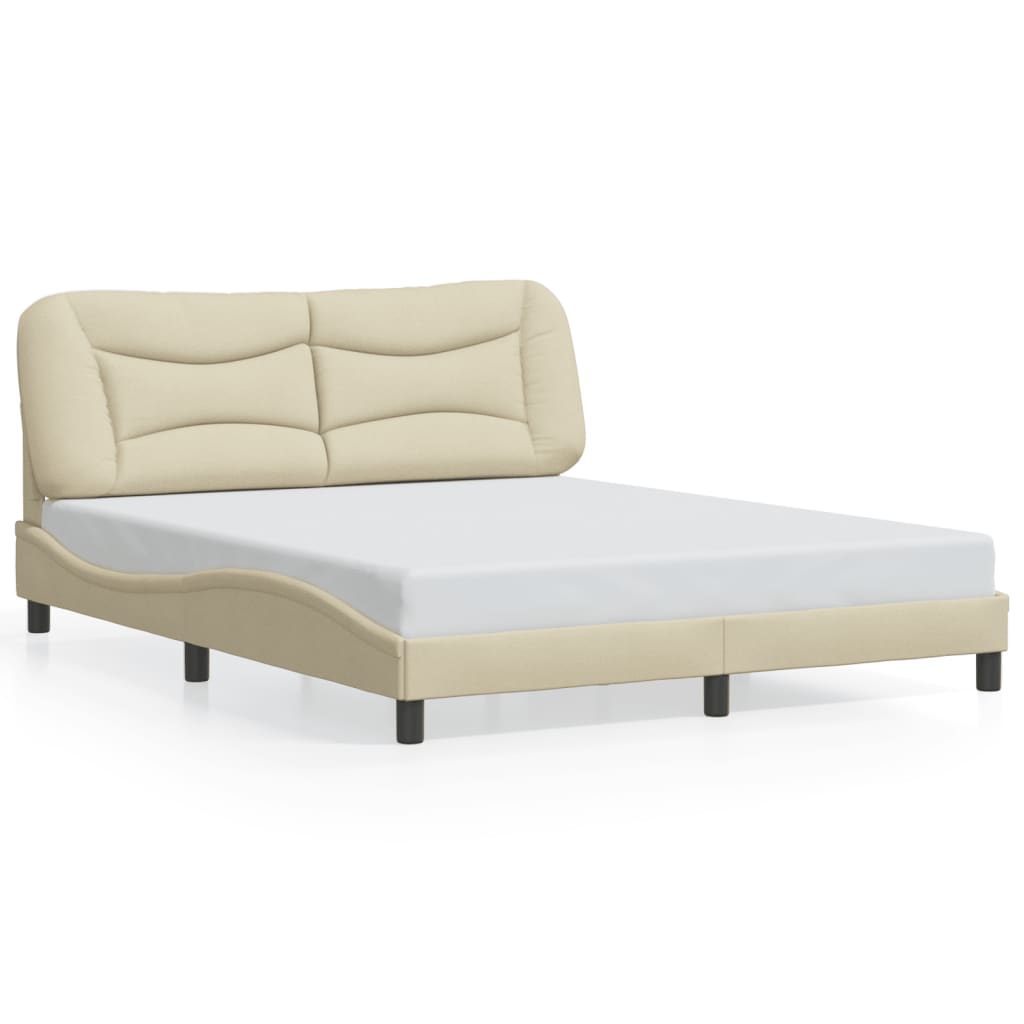 vidaXL Rám postele bez matrace krémový 160 x 200 cm textil