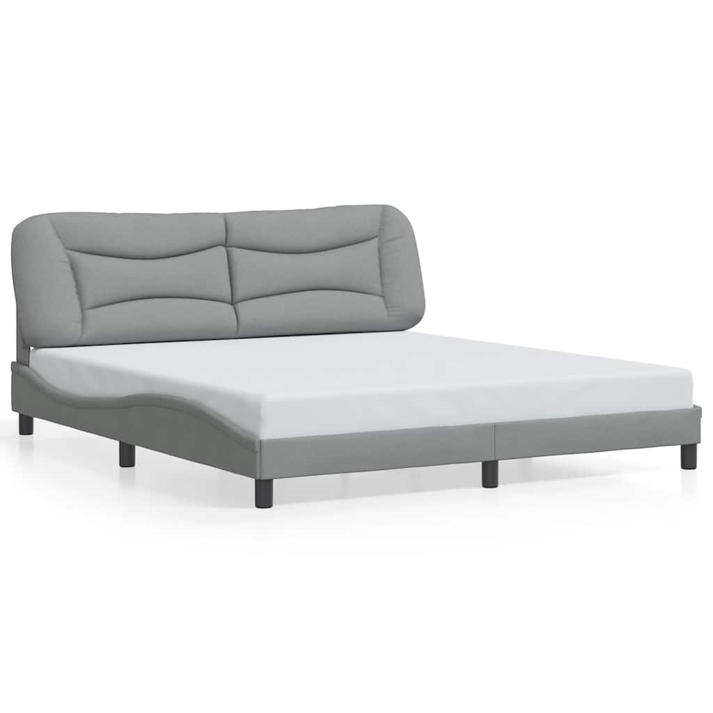 vidaXL Bedframe zonder matras "Hvar" stof lichtgrijs 180x200 cm grijs, foto 3