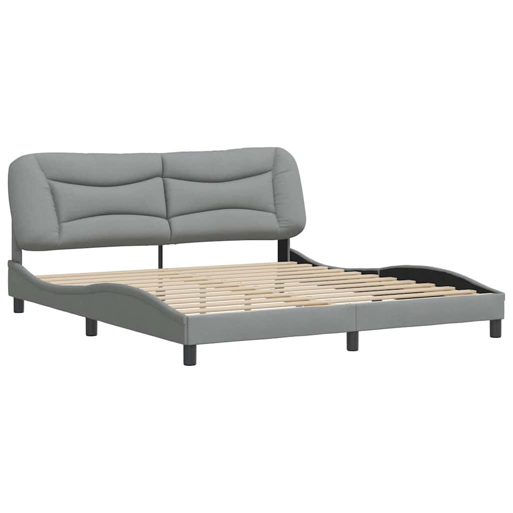 vidaXL Bedframe zonder matras "Hvar" stof lichtgrijs 180x200 cm grijs, foto 2