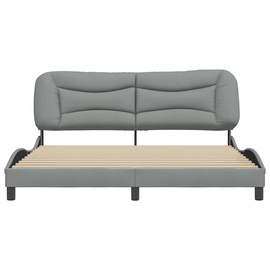 vidaXL Bedframe zonder matras "Hvar" stof lichtgrijs 180x200 cm grijs, foto 4