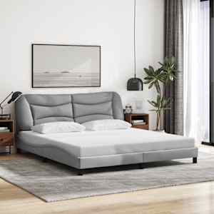 Posteljni okvir brez vzmetnice Hvar svetlo siv 180x200 cm tkanina