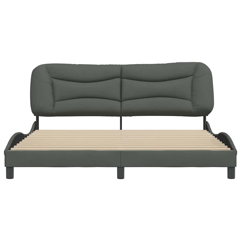 vidaXL Bedframe zonder matras "Hvar" stof donkergrijs 180x200 cm grijs, foto 4