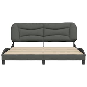 Rám postele bez matrace Hvar tmavě šedý 180 x 200 cm textil - obrázek 4