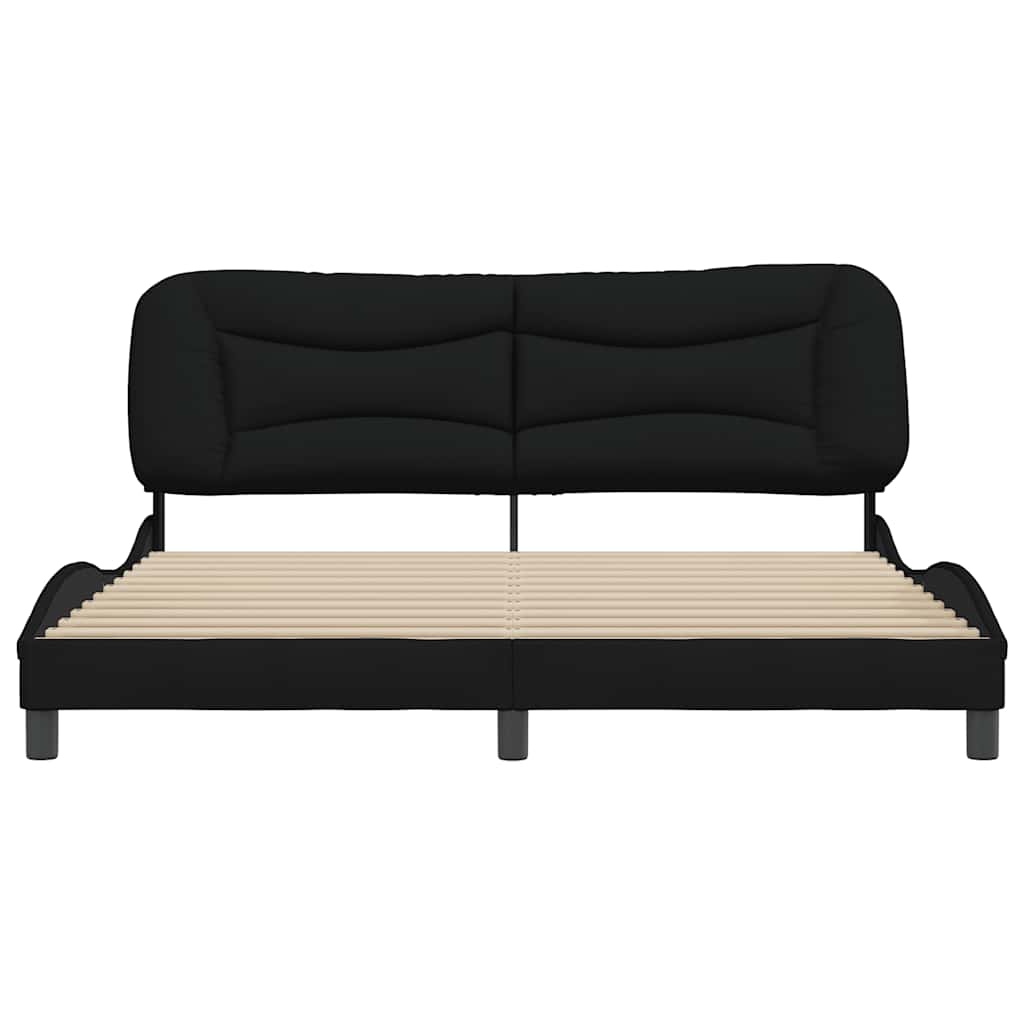 vidaXL Bedframe zonder matras "Hvar" stof zwart 180x200 cm, foto 4