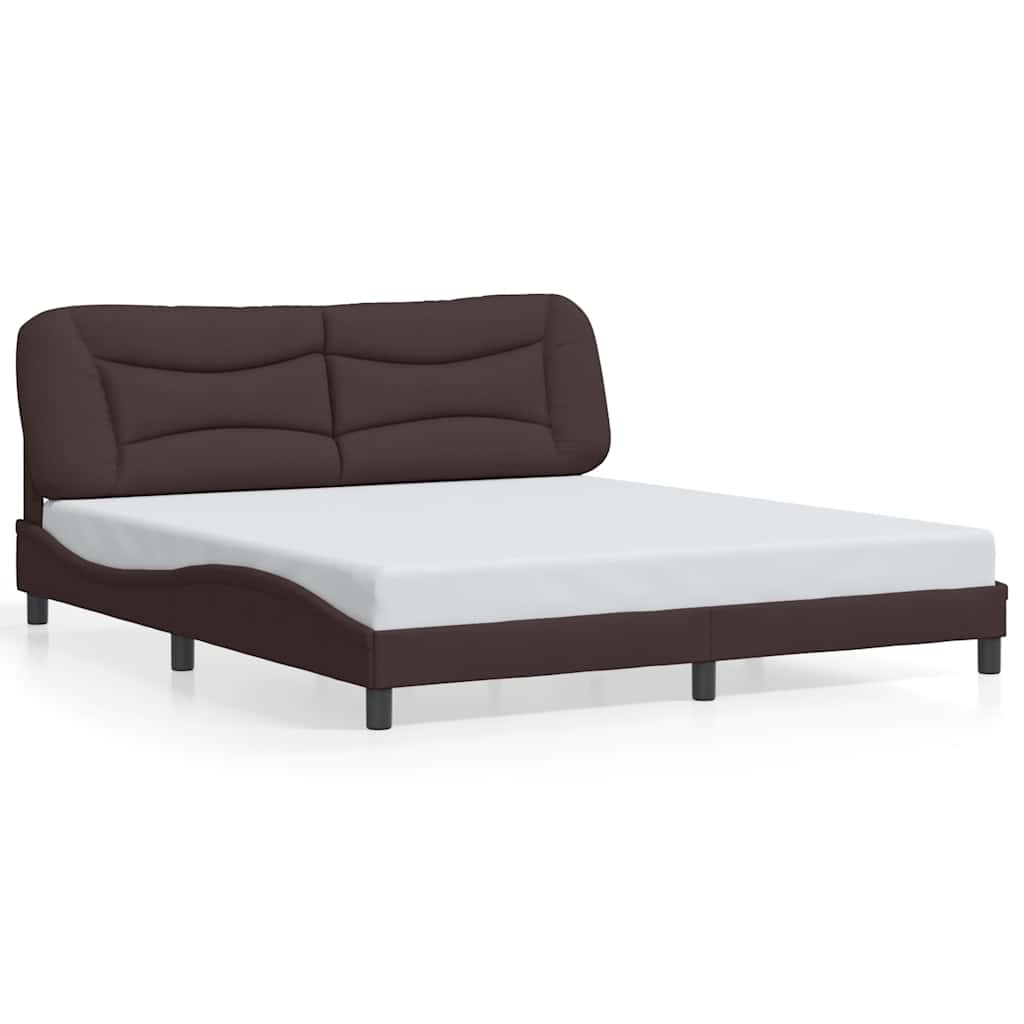 vidaXL Bedframe zonder matras "Hvar" stof donkerbruin 180x200 cm bruin, foto 3