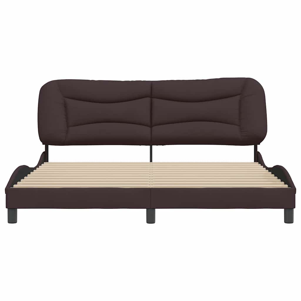 vidaXL Bedframe zonder matras "Hvar" stof donkerbruin 180x200 cm bruin, foto 4