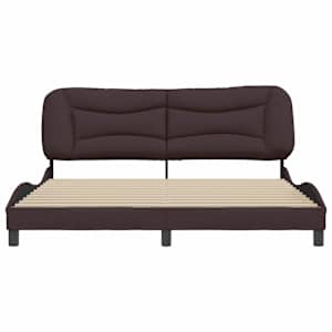Rám postele bez matrace Hvar tmavě hnědý 180 x 200 cm textil - obrázek 4
