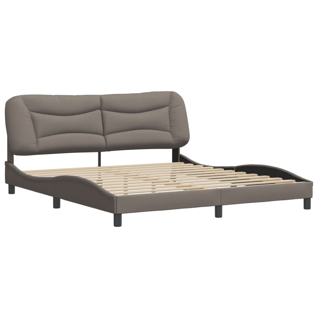 vidaXL Bedframe zonder matras stof taupe 180x200 cm afbeelding