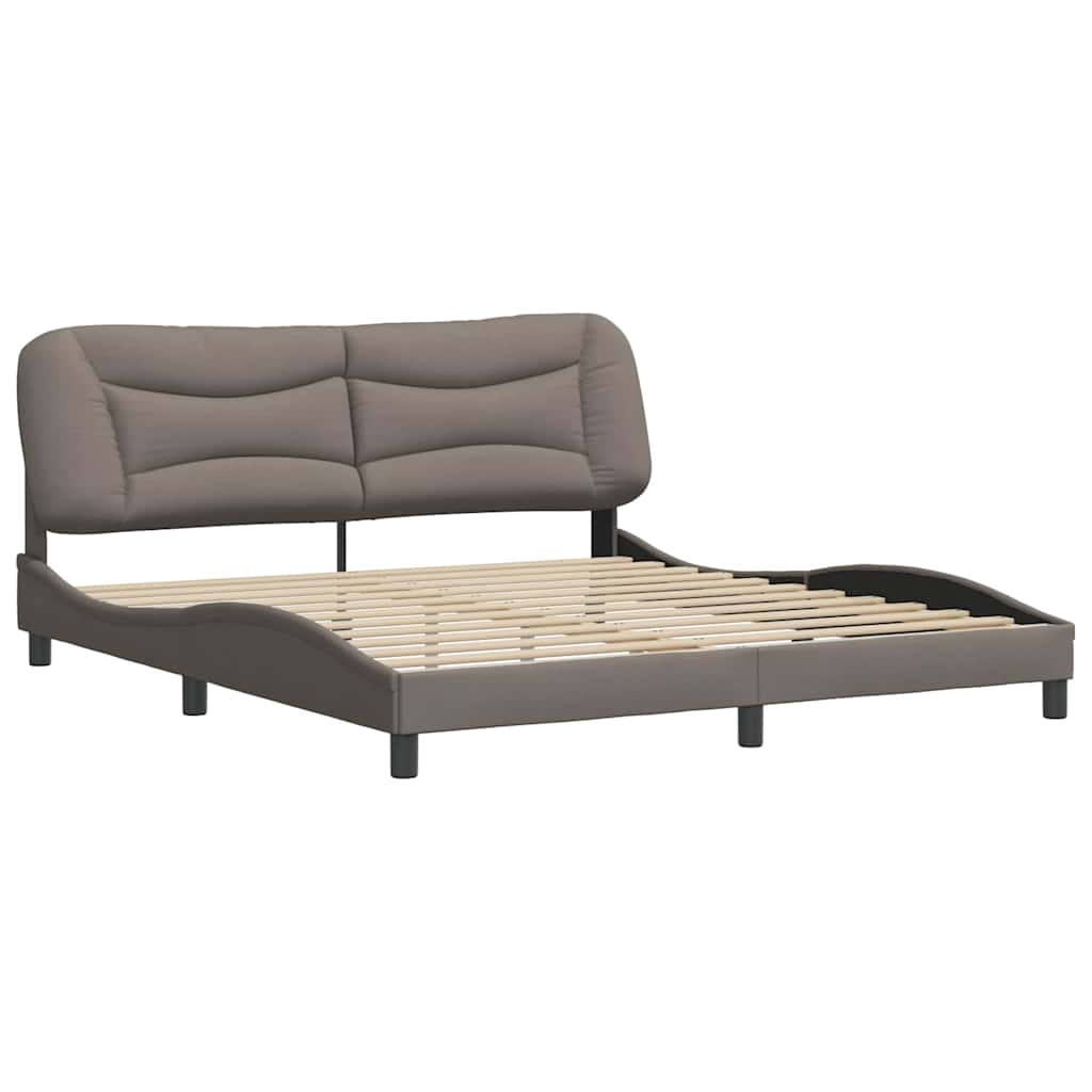 vidaXL Bedframe zonder matras "Hvar" stof taupe 180x200 cm, foto 2