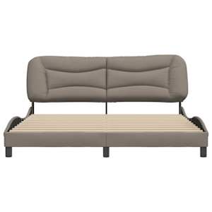 Rám postele bez matrace Hvar taupe 180 x 200 cm textil - obrázek 4