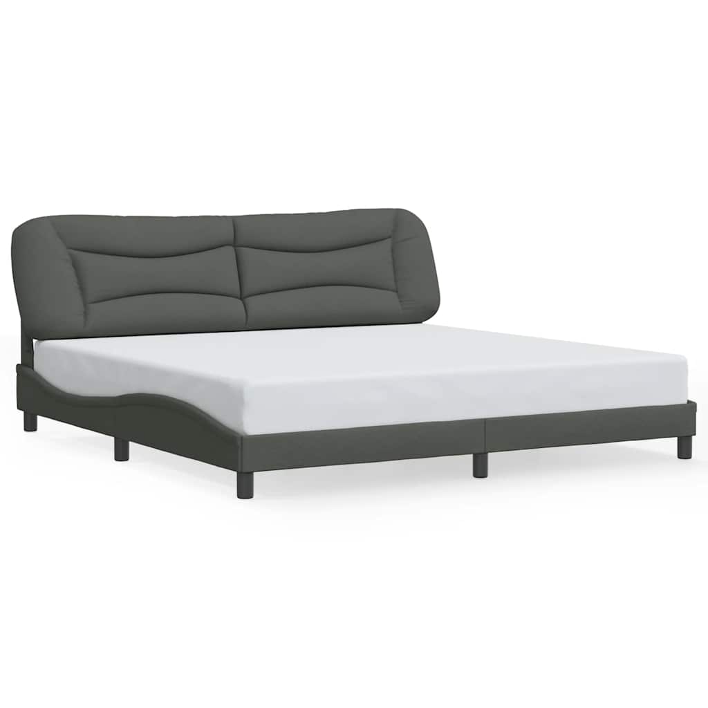 vidaXL Rám postele bez matrace Hvar tmavě šedý 200 x 200 cm textil