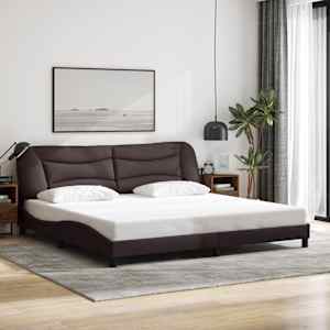 Posteljni okvir brez vzmetnice Hvar temno rjav 200x200 cm blago