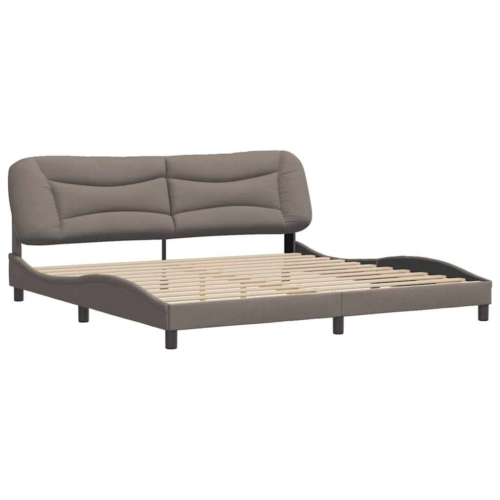 vidaXL Bedframe zonder matras "Hvar" stof taupe 200x200 cm, foto 2