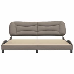 Rám postele bez matrace Hvar taupe 200 x 200 cm textil - obrázek 4
