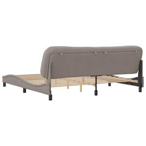 Rám postele bez matrace Hvar taupe 200 x 200 cm textil - obrázek 6