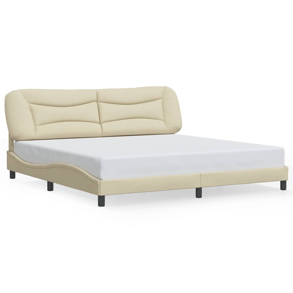 E-shop vidaXL Rám postele bez matraca Hvar krémová 200x200 cm látka