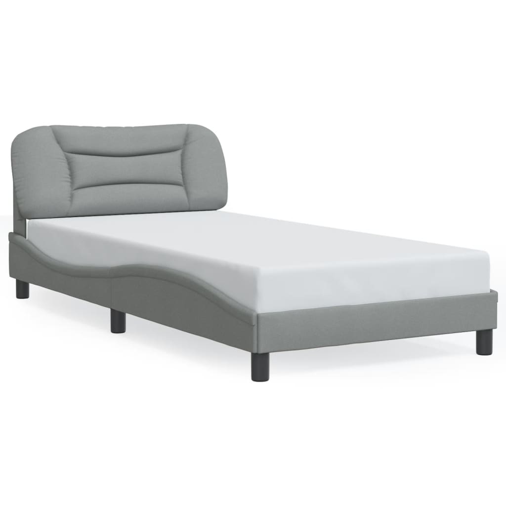 VidaXL Bed Frame Without Mattress Light Grey 100x190 Cm Fabric