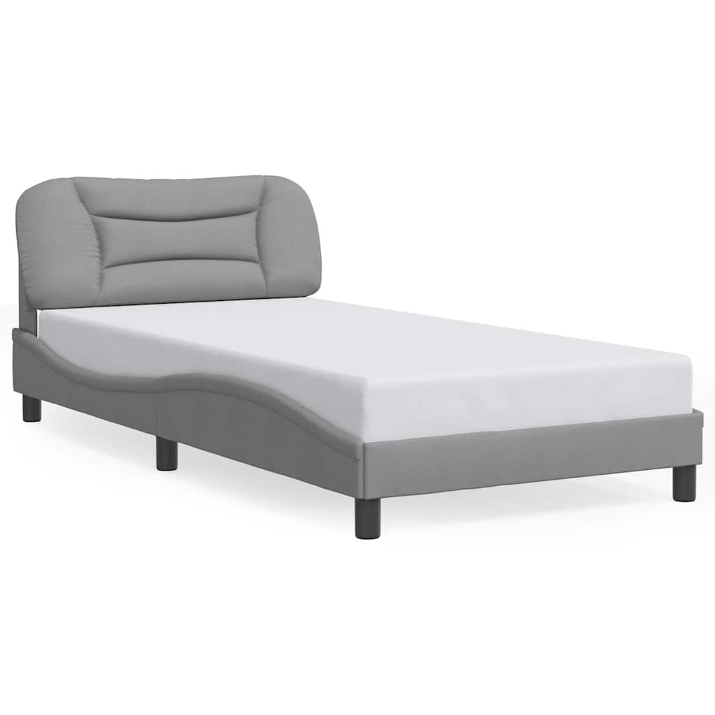 E-shop vidaXL Rám postele bez matraca Hvar bledosivý 100x190 cm látka